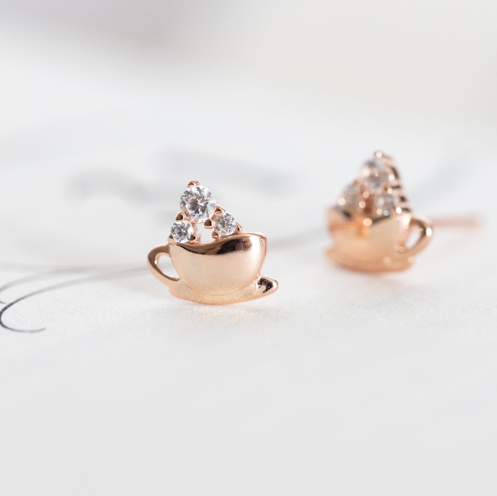 Petite Cappuccino Earring Studs (S925) - Only 1 left! - Picture 6 of 10